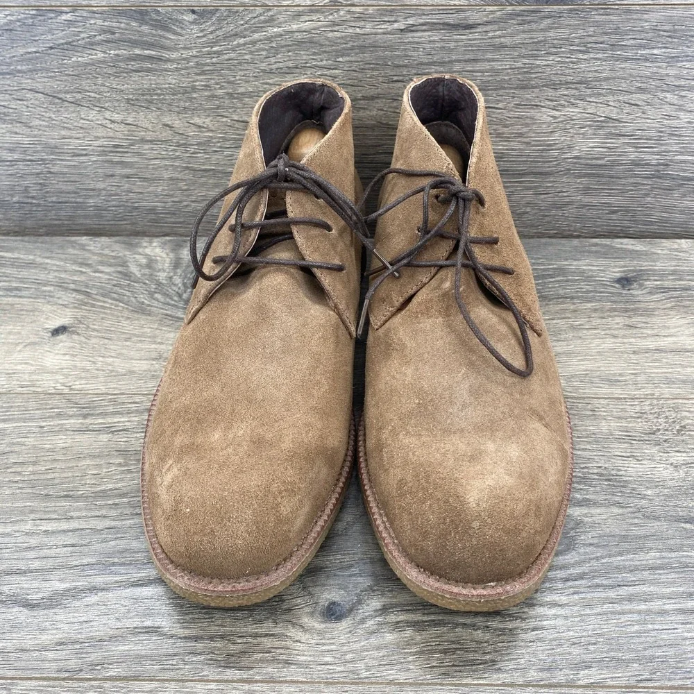 Floyd Desert Boots Mens 9.5 Brown Suede Lace Up Chukka Mid Top Shoes